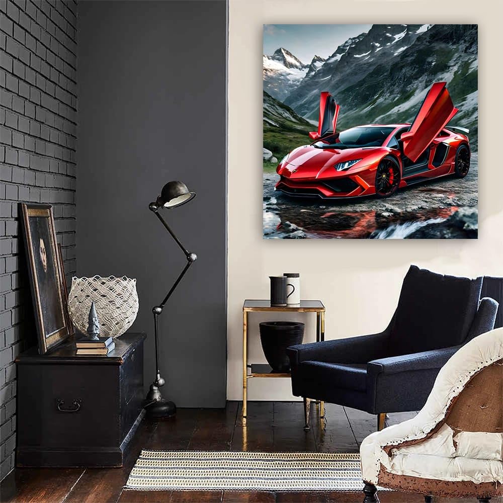 Amazon.com: Wall Art Car For Mens Room Print Vehicle Lamborghini